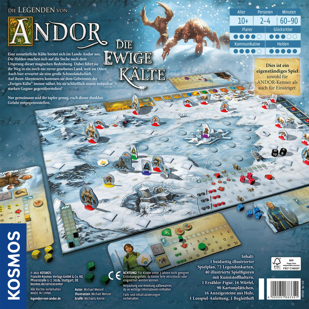 KOSMOS Die Legenden von Andor - Die ewige Kälte, Fantasy Brettspiel, Gesellschaftsspiel, 683351