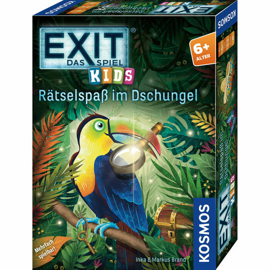 KOSMOS EXIT - Das Spiel Kids: Rätselspaß im Dschungel, Famlienspiel, Rätselspiel, Escape-Room-Spiel, Kinder, 683375