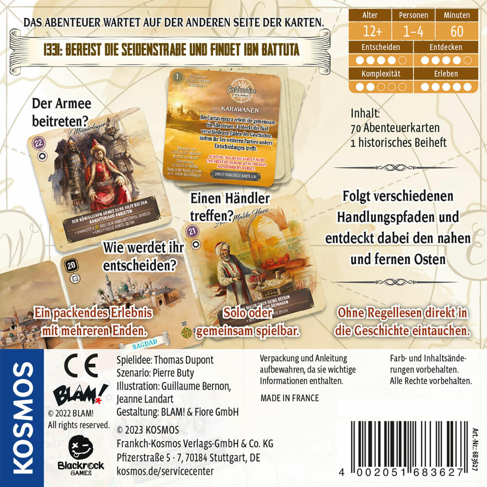 KOSMOS Cartaventura - Karawanen, Kartenspiel, Abenteuerspiel, Kooperatives Spiel, 683627