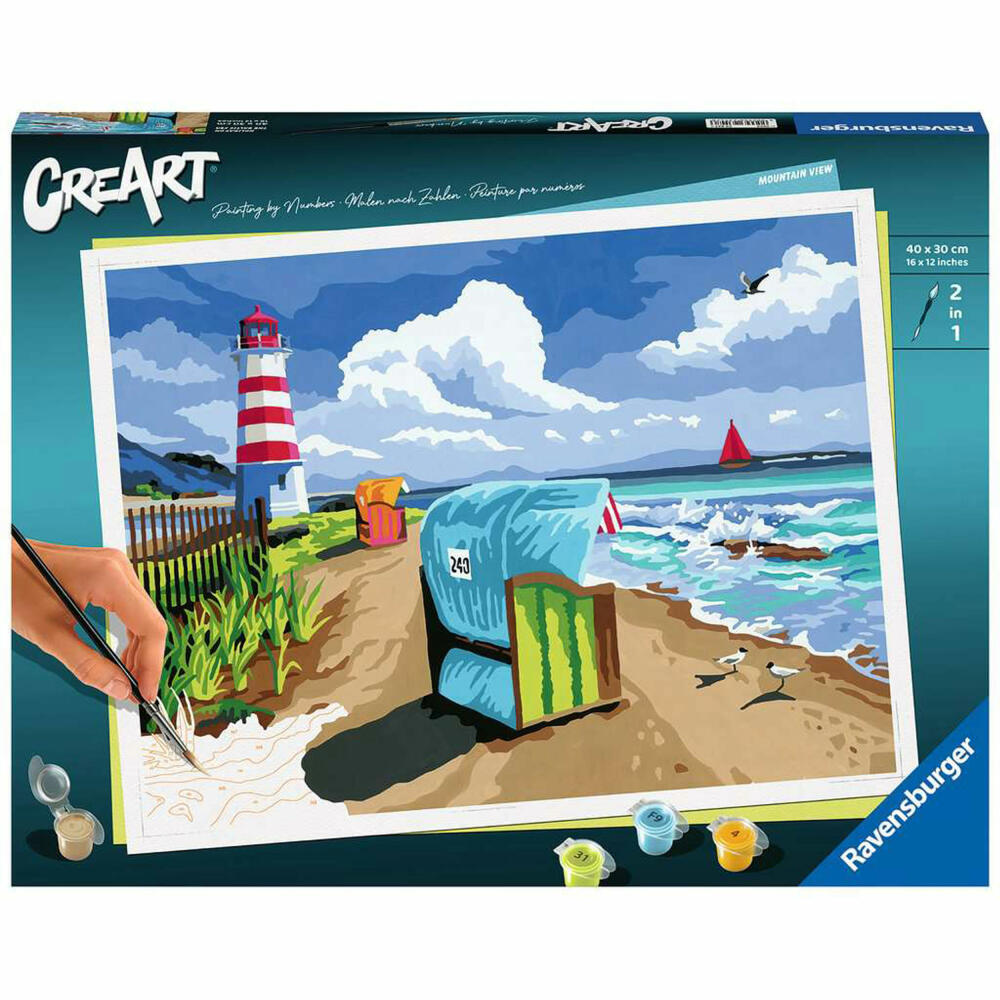 Ravensburger CreArt Holiday on the Baltic Sea, Malen nach Zahlen, Malset, Malvorlage, 23547