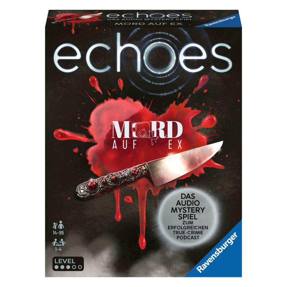 Ravensburger echoes Mord auf Ex, Kooperatives Audio Mystery Spiel, Rätselspiel, Gesellschaftsspiel, 20995