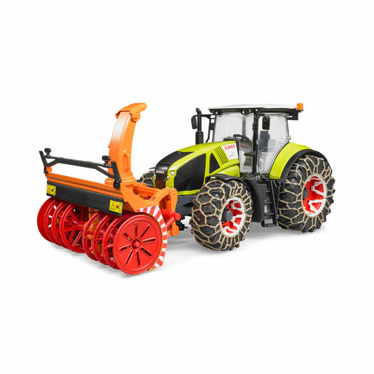 Bruder Landwirtschaft Claas Axion 950, mit Schneeketten und Schneefräse, Traktor, Modellfahrzeug, Modell Fahrzeug, Spielzeug, 03017