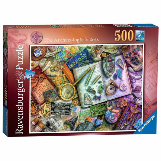 Ravensburger Schreibtisch des Archäologen, 500 Teile, Erwachsenenpuzzle, Puzzle für Erwachsene, 17520