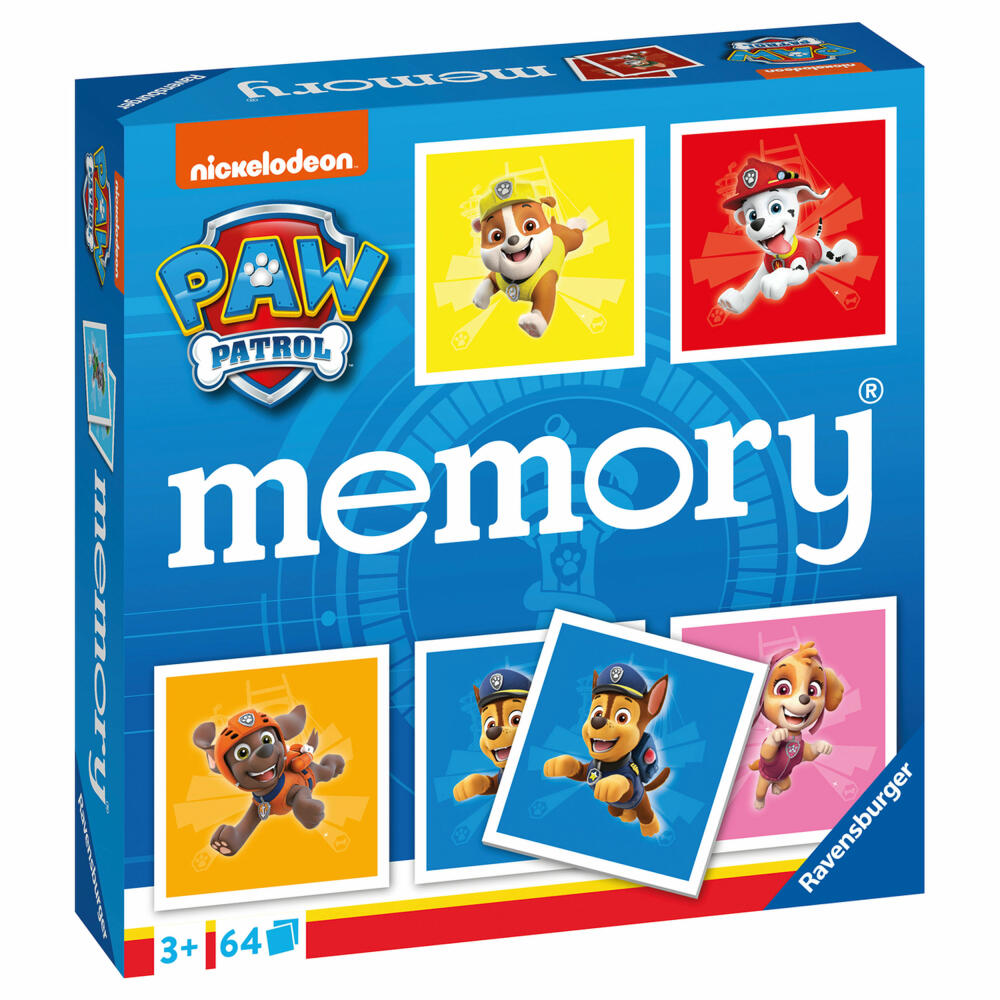 Ravensburger memory Paw Patrol, Memospiel, Kinderspiel, Kinder Spiel, ab 3 Jahre, 20887