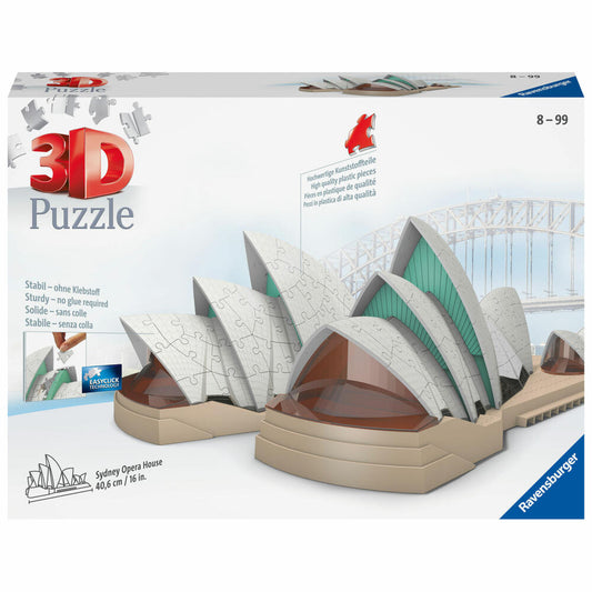 Ravensburger Sydney Opera, 3D Puzzle Bauwerke, Erwachsenenpuzzle, Australien, 216 Teile, 11243