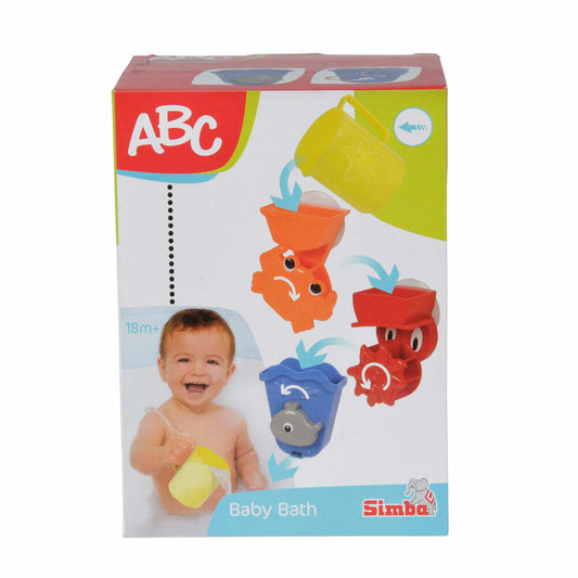 Simba ABC Badespielset, 4-tlg., Badespielzeug, Wasserspielzeug, Kinder, Baby Spielzeug, mit Saugnapf, 104019578