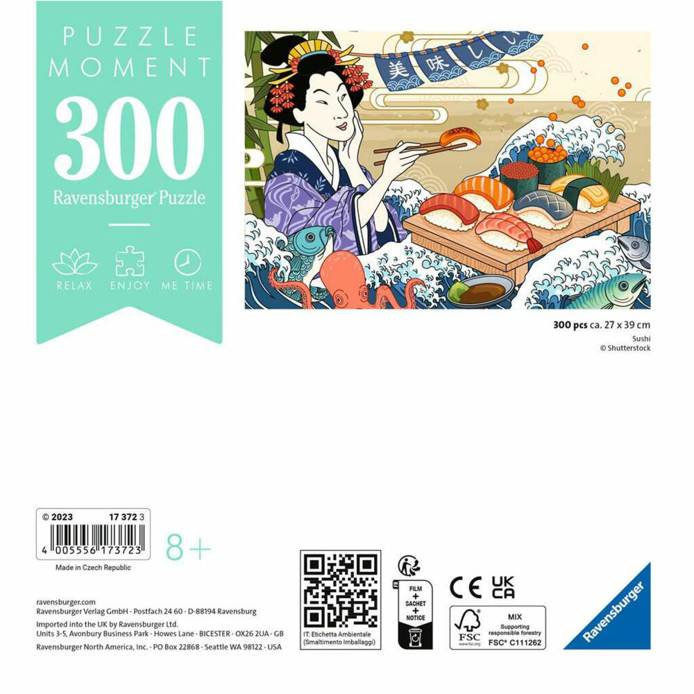 Ravensburger Puzzle Moment Sushi, Erwachsenenpuzzle, Kinderpuzzle, 300 Teile, 17372