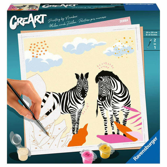 Ravensburger CreArt Zebra, Malen nach Zahlen, Malset, Malvorlage, Malen, 23666