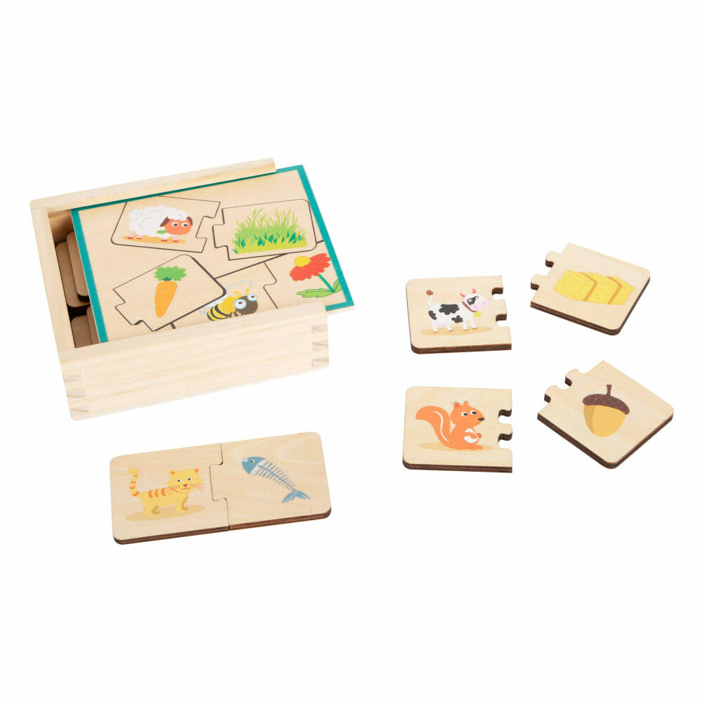 Legler Small Foot Lernspiel Holzpuzzle Tiere füttern, Spielzeug, ab 3 Jahre, 11731