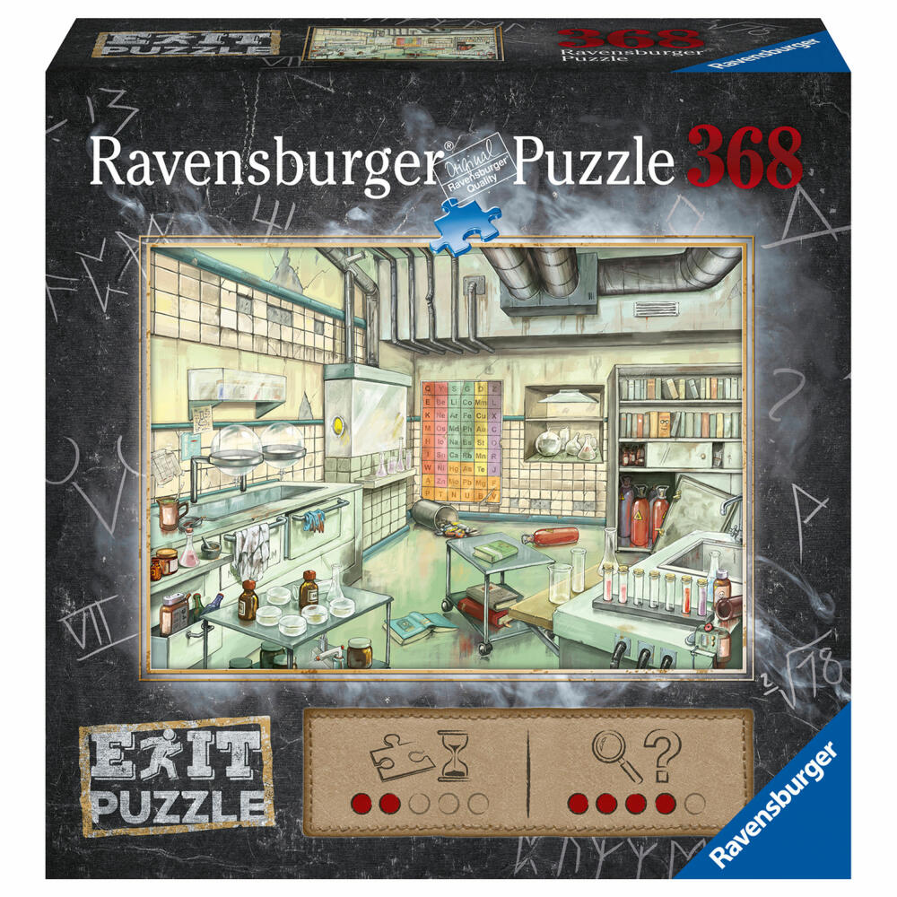 Ravensburger EXIT Puzzle Das Labor, Erwachsenenpuzzle, Rätsel, Puzzlespiel, 368 Teile, 16783