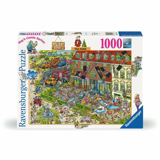 Ravensburger Rays Comic Series: Holiday Resort 2 - The Hotel, 1000 Teile, Comic-Puzzle, Puzzle für Erwachsene, 17579