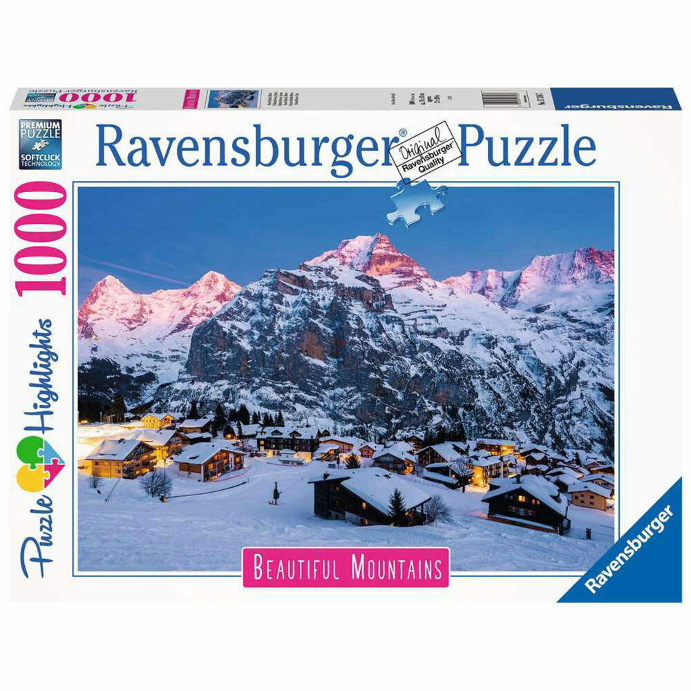 Ravensburger Puzzle Berner Oberland, Mürren, Erwachsenenpuzzle, 1000 Teile, ab 14 Jahren, 17316