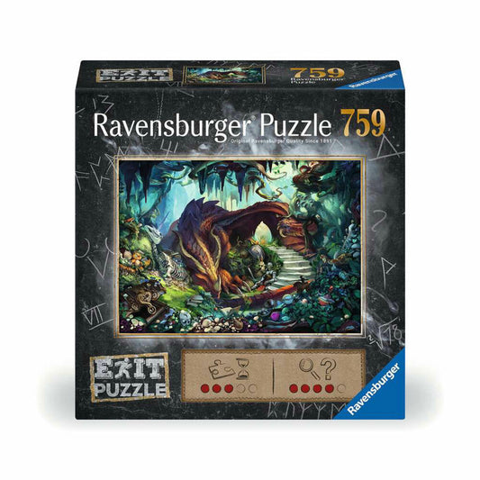 Ravensburger Exit Puzzle In der Drachenhöhle, Erwachsenenpuzzle, Ratespiel, Rästel, 759 Teile, ab 12 Jahren, 17366