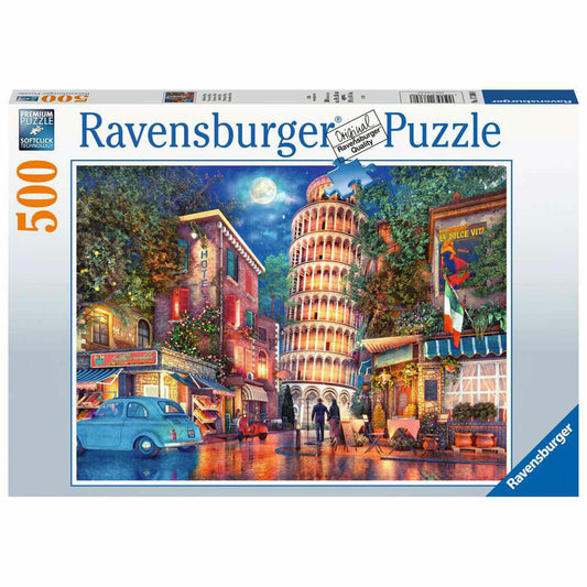 Ravensburger Abends in Pisa, Kinderpuzzle, Kinder Puzzle, Premium Qualität, 500 Teile, 17380