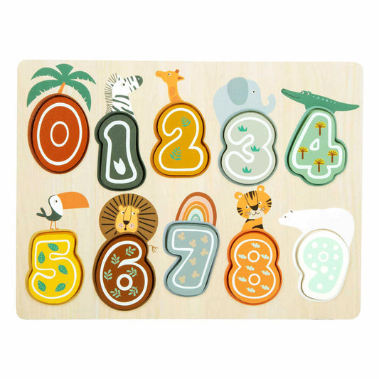 Legler Small Foot Setzpuzzle Zahlen Safari, Spielzeug, ab 12 Monate, 11702