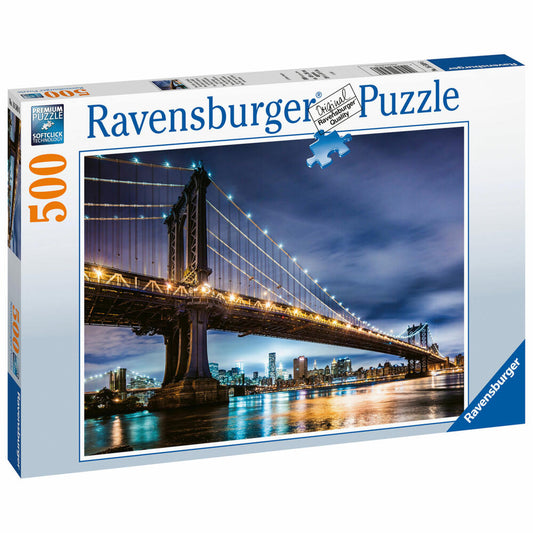 Ravensburger New York die Stadt, die niemals schläft, Puzzle, Erwachsenenpuzzle, Kinder Puzzles, 500 Teile, 16589