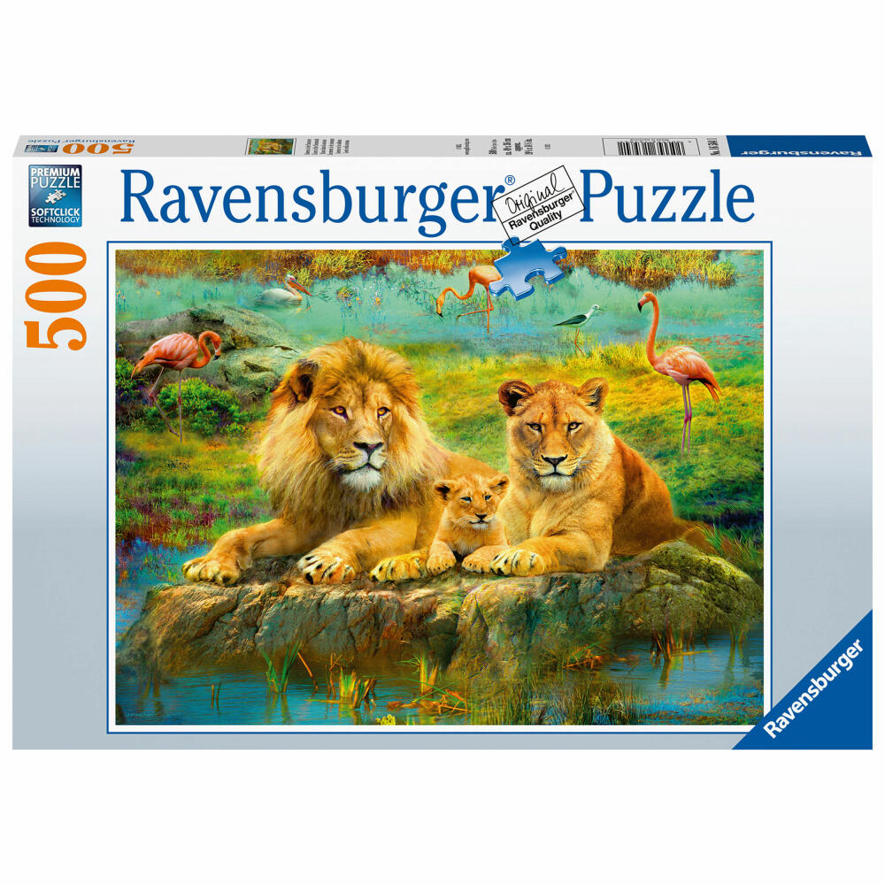 Ravensburger Puzzle Löwen in der Savanne, Erwachsenenpuzzle, Erwachsenen Puzzles, Standard, 500 Teile, 16584