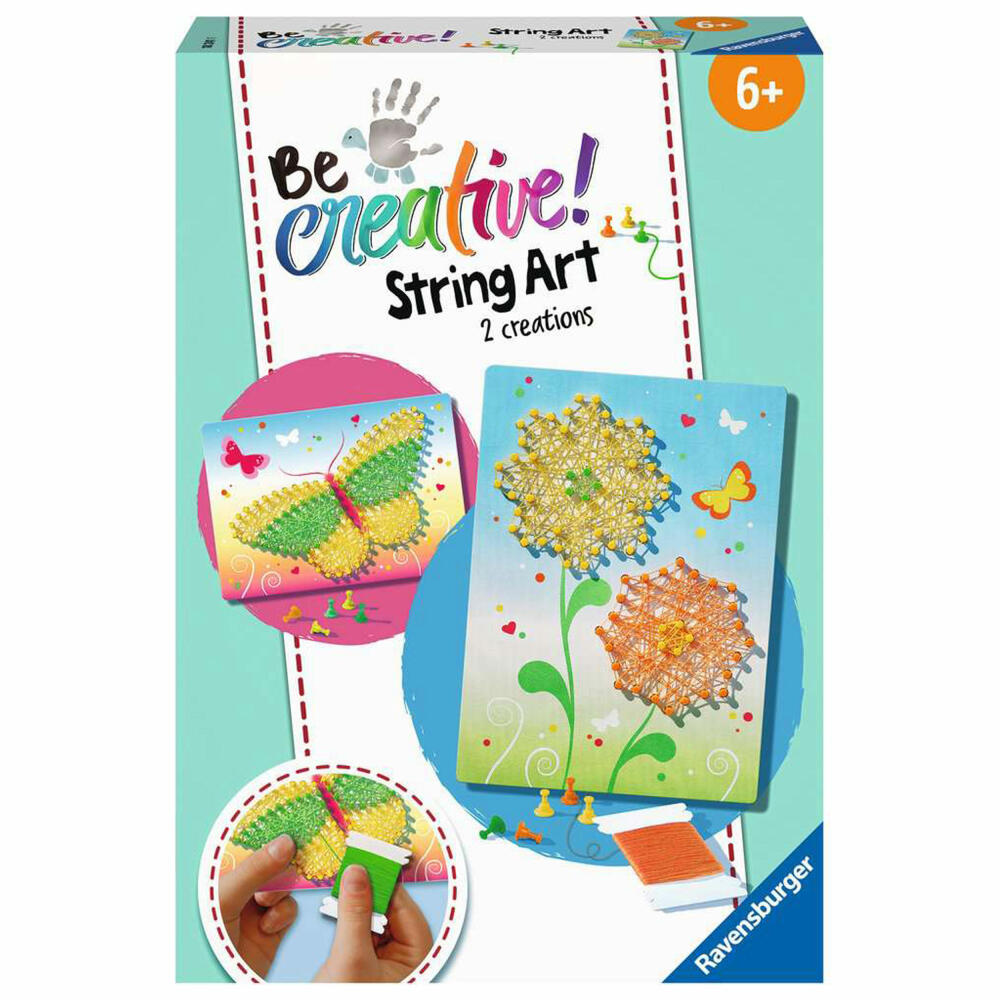 Ravensburger BeCreative String Art Butterflies, Bastelset, Nagelbilder, Bastel Set, Basteln, 18241