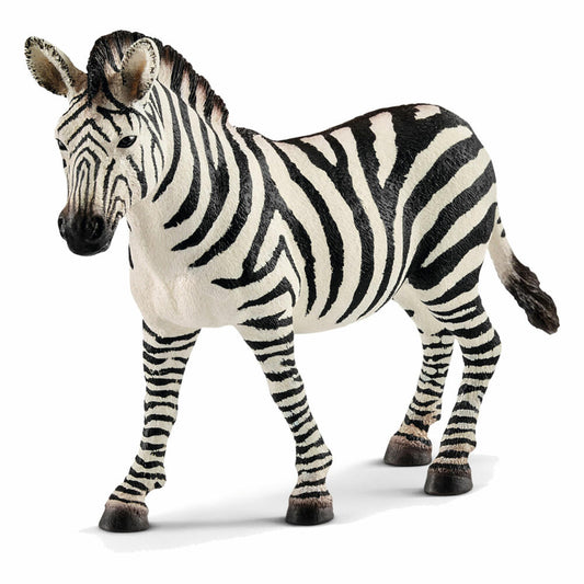 Schleich Wild Life Zebra Stute, Streifentier, Streifen Tier, Wildtier, Spielfigur, 8.5 cm, 14810