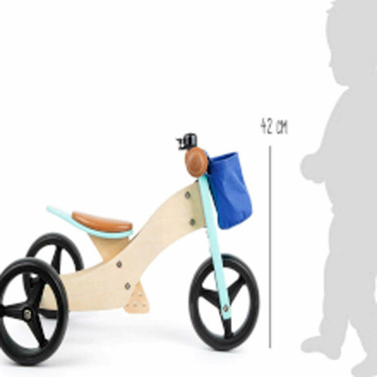 Legler Small Foot Laufrad-Trike 2 in 1 Türkis, Spielzeug, ab 12 Monate, 11610