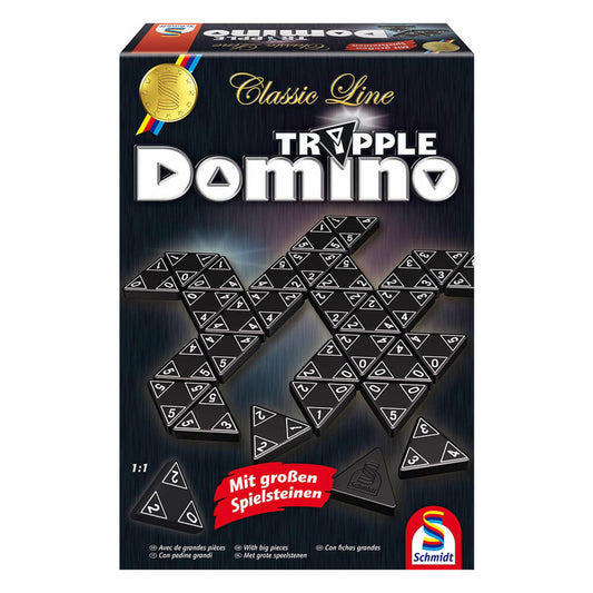 Schmidt Spiele Classic Line, Tripple Domino, Familienspiel - Classic Line, 1 bis 4 Spieler, 49287