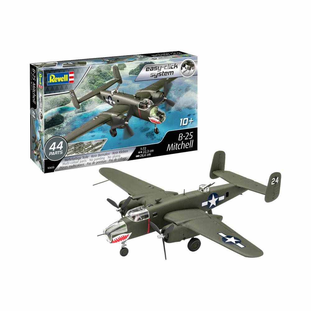 Revell Steck-Modellbausatz B-25 Mitchell easy-click-system, Flugzeug, 44 Teile, 03650