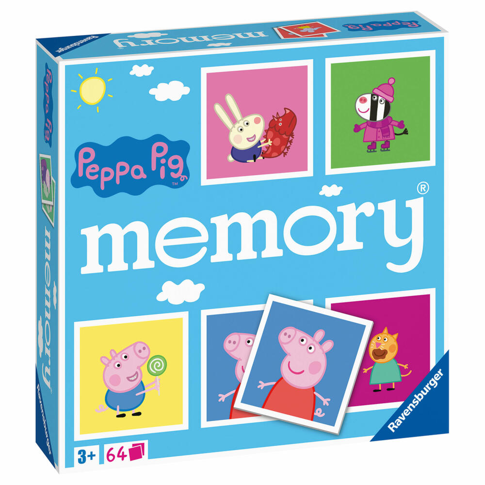 Ravensburger memory Peppa Pig, Memospiel, Kinderspiel, Kinder Spiel, ab 3 Jahre, 20886