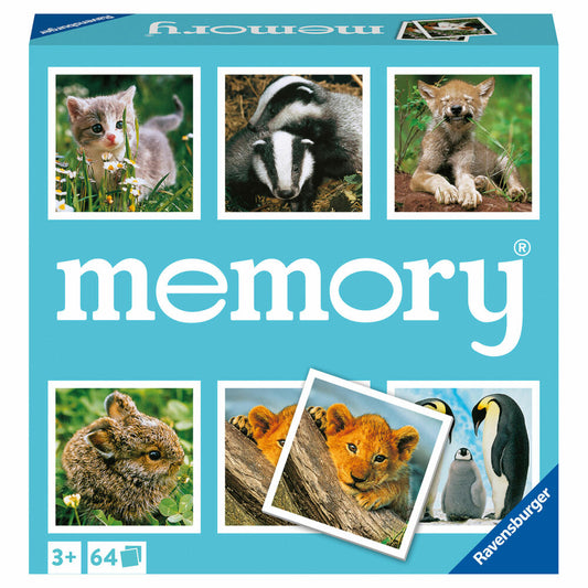 Ravensburger memory Tierkinder, Memospiel, Kinderspiel, Kinder Spiel, ab 3 Jahre, 20879