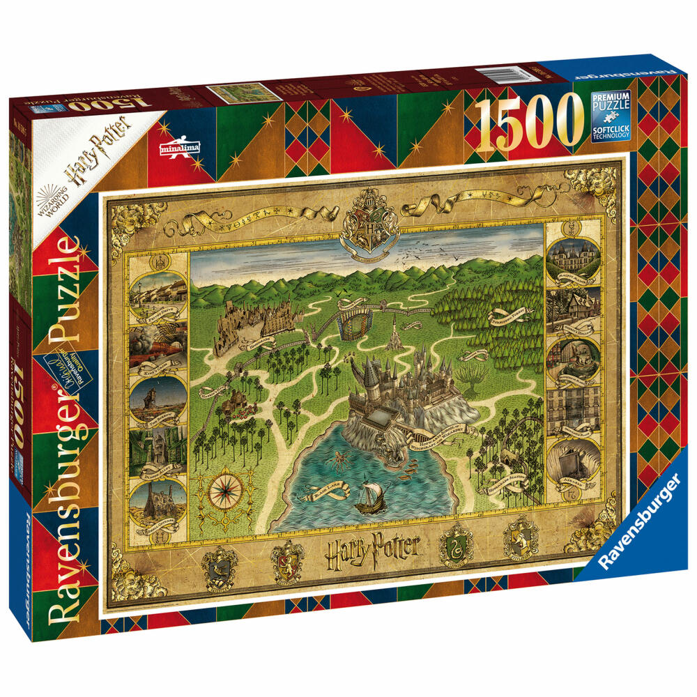 Ravensburger Puzzle Hogwarts Karte, Harry Potter, Erwachsenenpuzzle, Erwachsenen Puzzles, 1500 Teile, 16599