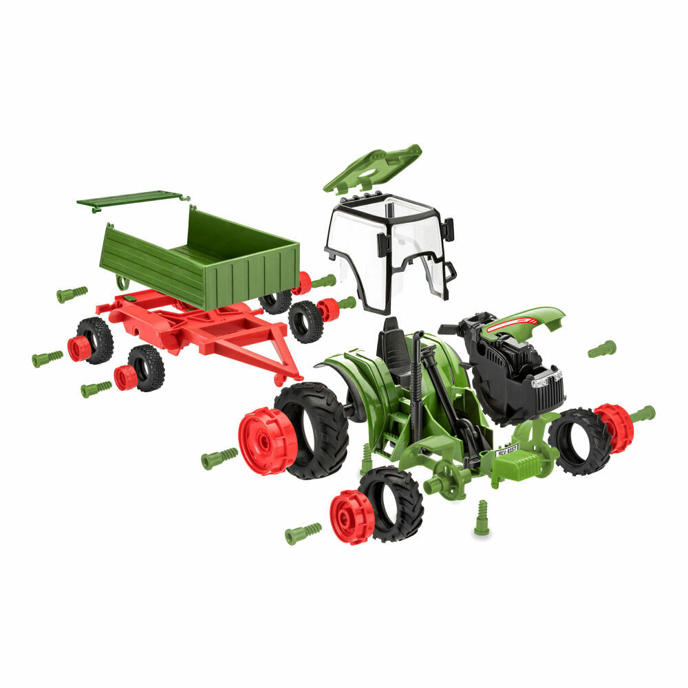 Revell Junior Kit Traktor mit Anhänger, mit Spielfigur, Modellbausatz für Kinder, 67 Teile, ab 4 Jahren, 00817