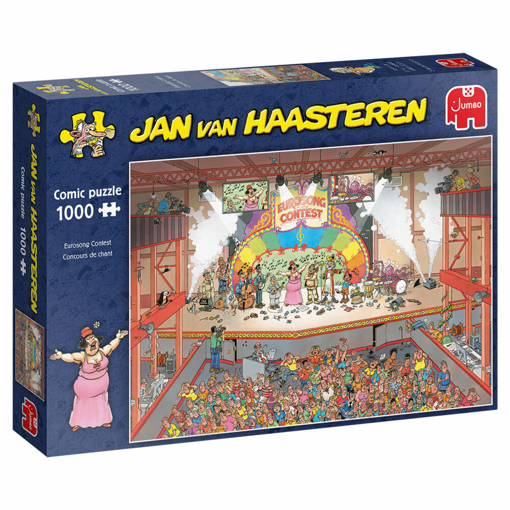 Jumbo Spiele Jan van Haasteren - Eurosong Contest, Puzzle, Erwachsenenpuzzle, Puzzlespiel, 1000 Teile, 20025