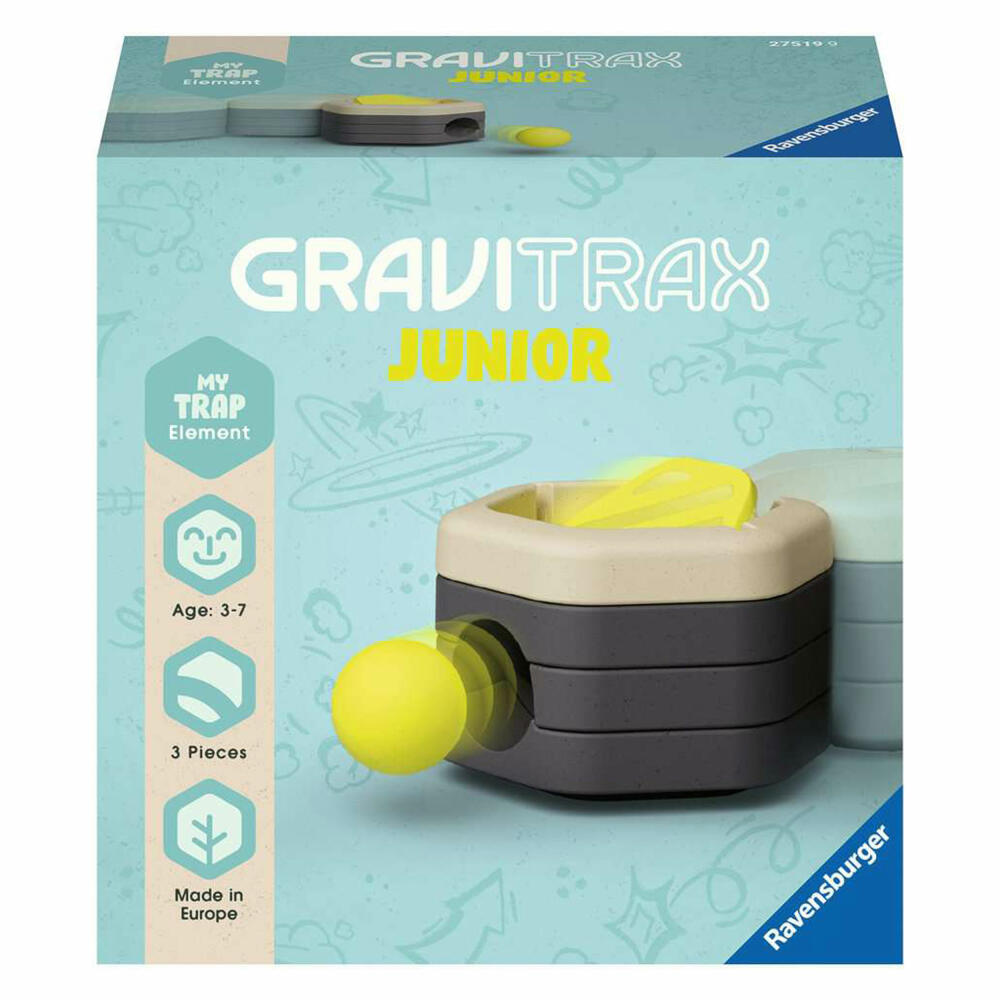 Ravensburger GraviTrax Junior Element Trap, Erweiterung, Interaktives Kugelbahnsystem, Kugelbahn, Zubehör, 27519