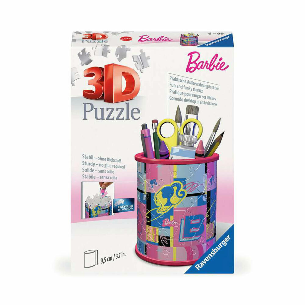 Ravensburger Utensilo Barbie, 54 Teile, 3D Puzzle, Stiftehalter, Organizer, ab 6 Jahren, 11585