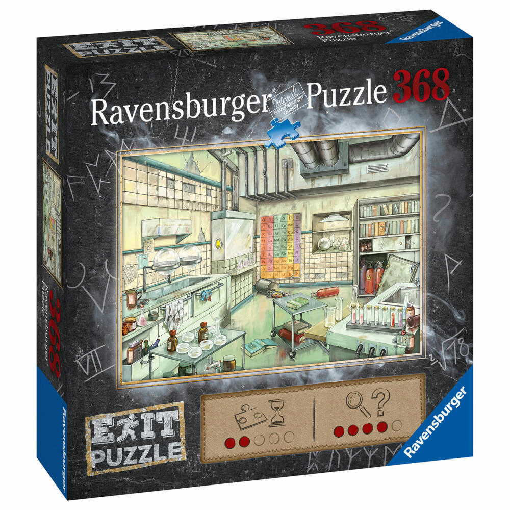 Ravensburger EXIT Puzzle Das Labor, Erwachsenenpuzzle, Rätsel, Puzzlespiel, 368 Teile, 16783