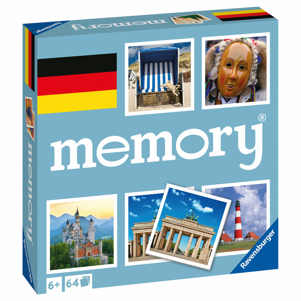 Ravensburger memory Deutschland, Memospiel, Kinderspiel, Kinder Spiel, ab 6 Jahre, 20883