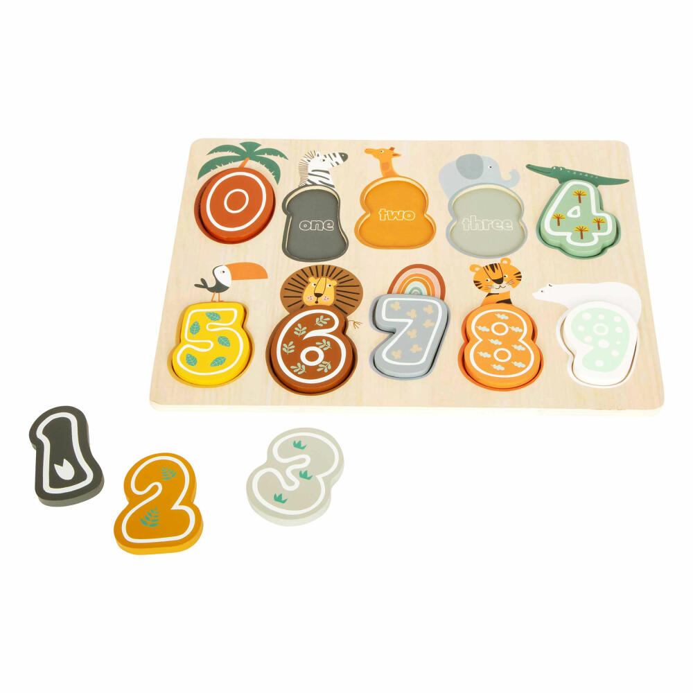 Legler Small Foot Setzpuzzle Zahlen Safari, Spielzeug, ab 12 Monate, 11702