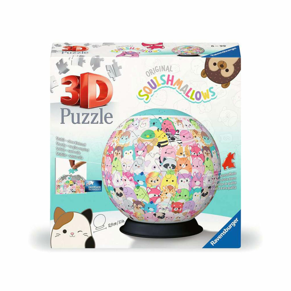 Ravensburger Puzzle-Ball Squishmallows, 72 Teile, 3D Puzzle, Puzzleball, ab 6 Jahren, 11583