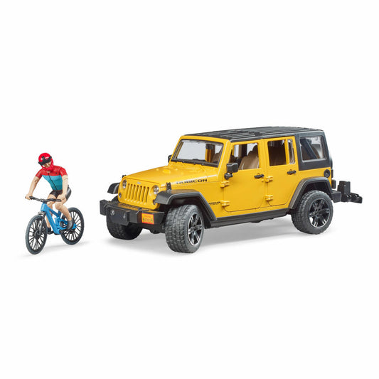 Bruder Freizeit Jeep Wrangler Rubicon Unlimited, mit Mountainbike, Modellfahrzeug, Modell Fahrzeug, Spielzeug, 02543