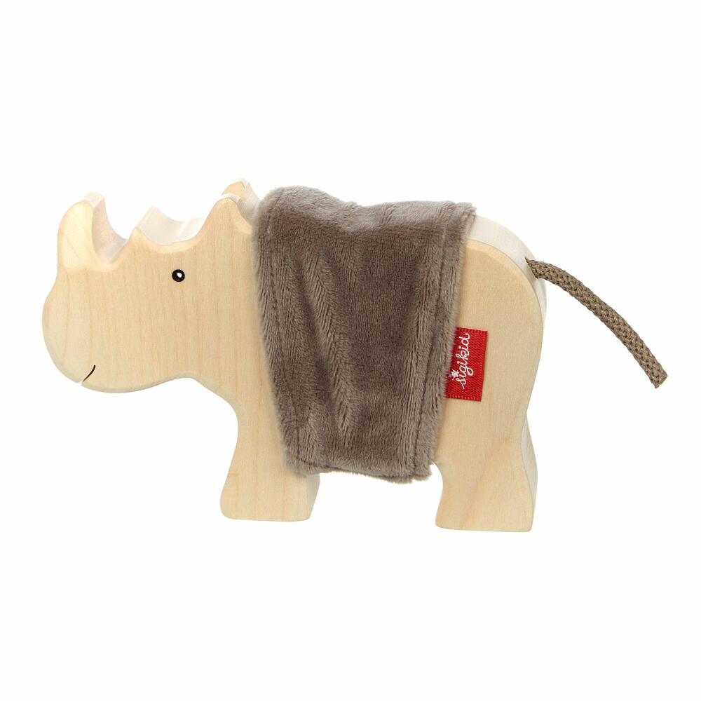 sigikid Cudly Wudly Holztier Nashorn, Holzfigur, Spielfigur, Holzspielzeug, Spielzeug, Dekoration, 39506