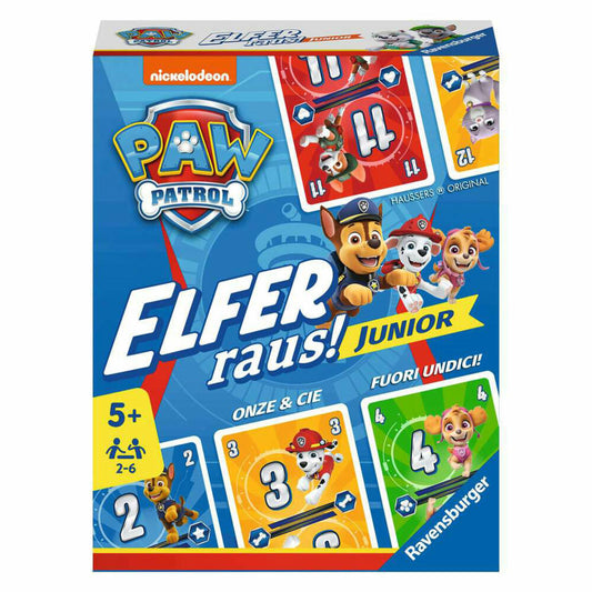 Ravensburger Paw Patrol Elfer raus! Junior, Kartenspiel, Kinderspiel, Kinder, ab 5 Jahren, 20953
