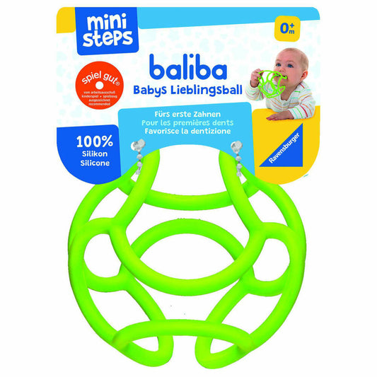 Ravensburger ministeps baliba - Babys Lieblingsball, Greifling, Beißball, Greifball, Ball, Beißhilfe, Spielzeug, Silikon, Grün, 04150