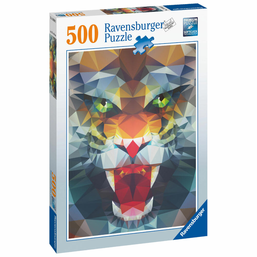 Ravensburger Löwe aus Polygonen, Erwachsenenpuzzle, Puzzle, 500 Teile, 16984