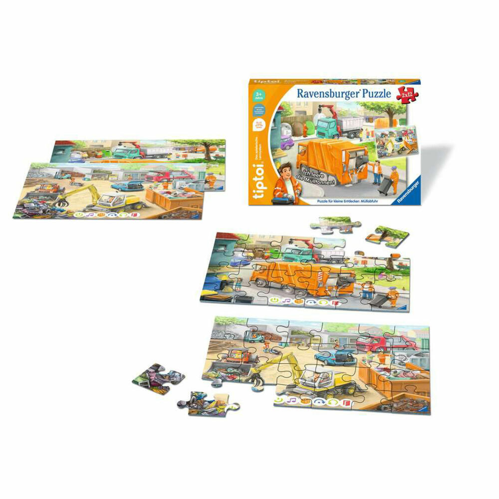 Ravensburger tiptoi Puzzle für kleine Entdecker: Müllabfuhr, Kinderpuzzle, Kinder Spiel, Lernspiel, 00172