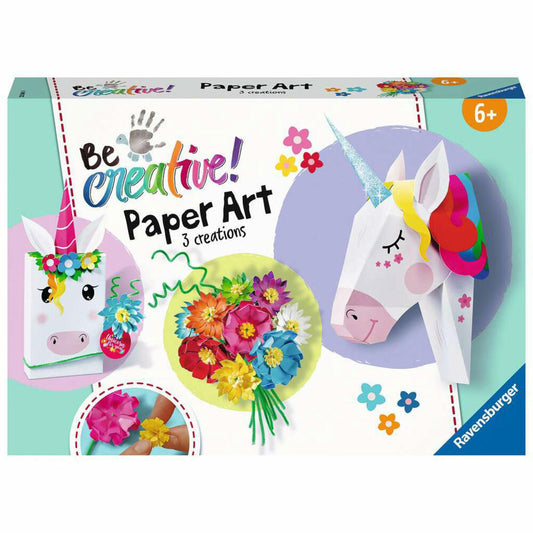 Ravensburger BeCreative Paper Art Unicorn, Bastelset, Bastel Set, Bastel, ab 6 Jahren, 23541