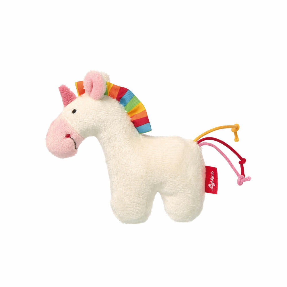 sigikid Red Stars Rassel Einhorn, Rasselgreifling, Greifling, Kuscheltier, Babyspielzeug, Baby Spielzeug, Polyester, Beige, 42187