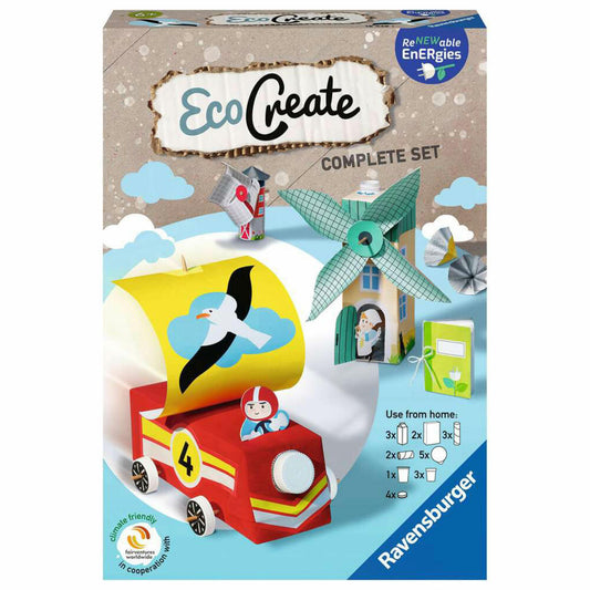 Ravensburger EcoCreate Renewable Energies, Erneuerbare Energien, Upcycling, DIY, Bastelset, Basteln, 18449