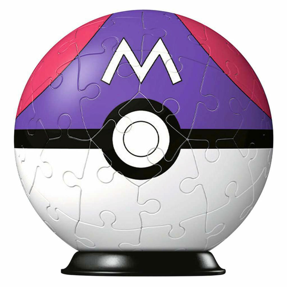 Ravensburger 3D Puzzle Ball Pokémon Meisterball, Puzzleball, Puzzles, 54 Teile, ab 6 Jahren, 11564