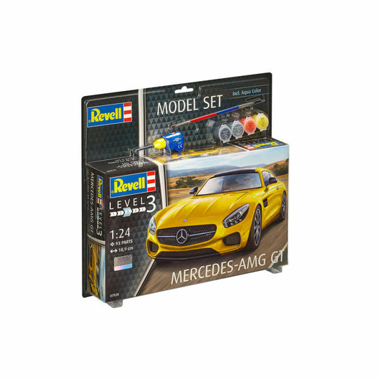 Revell Model Set Mercedes AMG GT, Sportwagen, Modellbausatz mit Farben und Kleber, 93 Teile, ab 10 Jahren, 67028