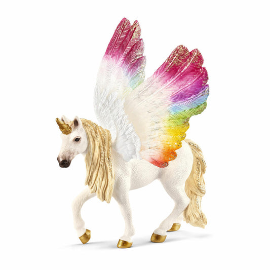 Schleich Bayala Geflügeltes Regenbogeneinhorn, Einhorn, Fantasy, Fantasyfigur, Spielfigur, 18 cm, 70576