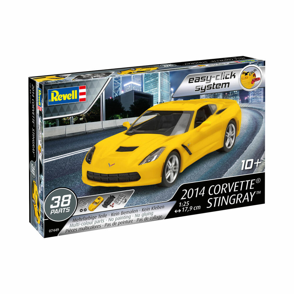 Revell Modellbausatz 2014 Corvette Stingray, Sportwagen, Easy-Click-System, ohne Kleben, 38 Teile, ab 10 Jahren, 07449